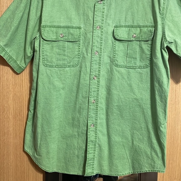 Covington size Large 42-44 green short sleeve button up casual shirt pockets - Picture 3 of 10